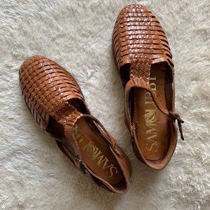 Sam & Libby Brown Woven Sandal Shoes